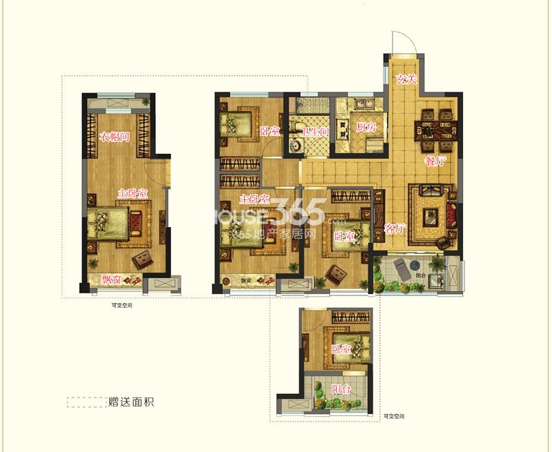 今天小编来解析恒基旭辉府b户型三室两厅一位,该户型为3号楼主力户型