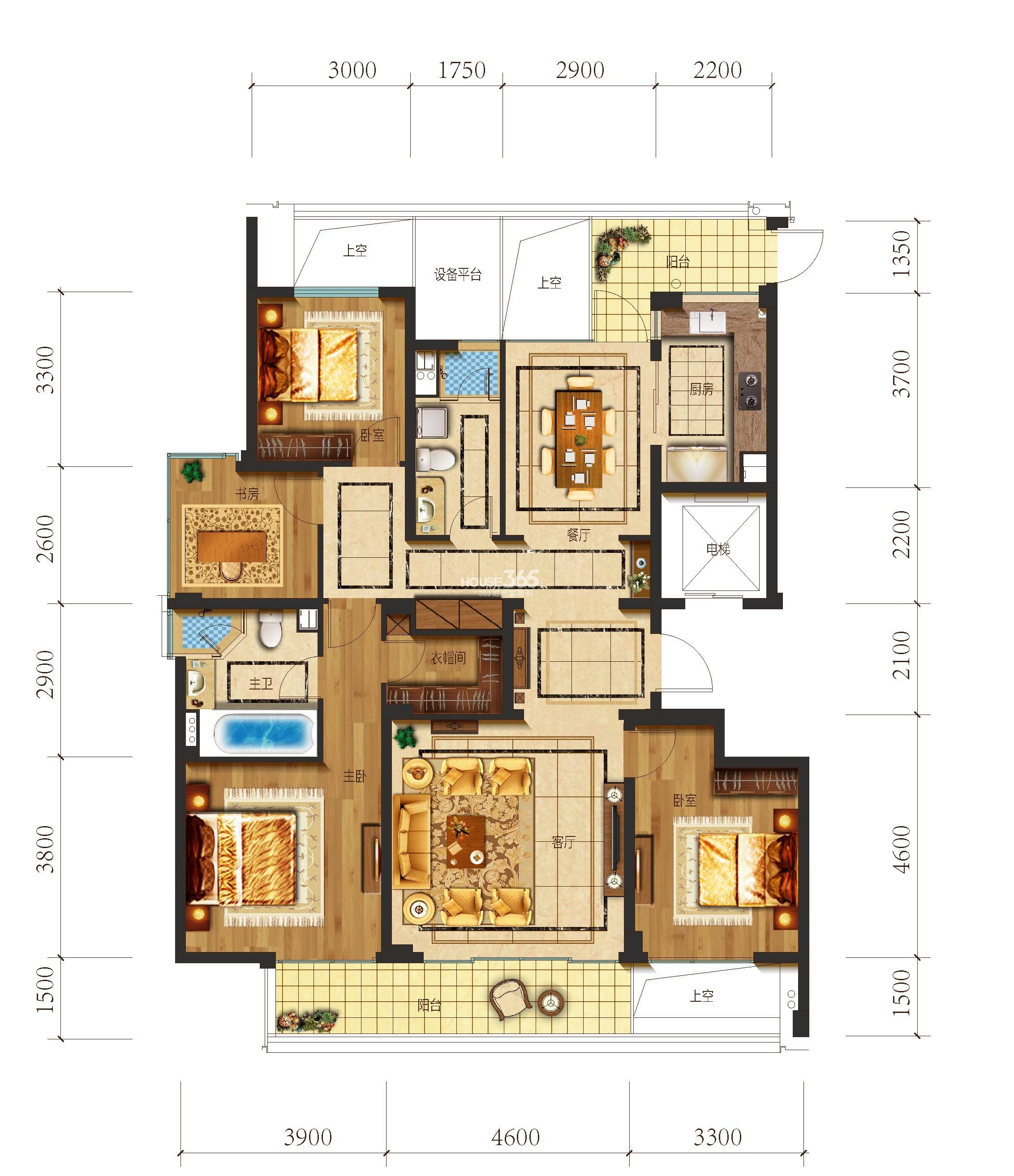 望江府望江府精奢A7户型 89方 三房二厅一卫-